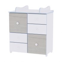 LORELLI CLASSIC Шкаф с повивалник БЯЛО/СИН БРЯСТ