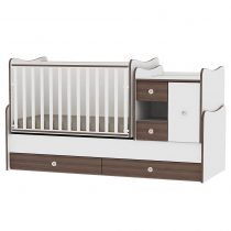 LORELLI CLASSIC Трансформиращо се легло-люлка 190/72 см. MINI MAX БЯЛ/ОРЕХ