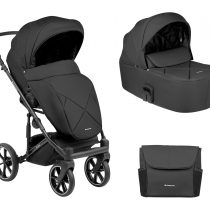 Комбинирана количка 2в1 с твърд кош Amani Black