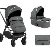 Комбинирана количка 2в1 с кош за новородено Tiffany Dark Grey
