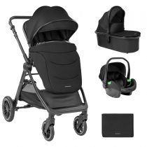 Комбинирана количка 3в1 с кош за новородено Ava Black
