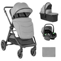 Комбинирана количка 3в1 с кош за новородено Ava Grey