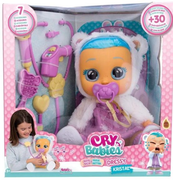 Плачеща кукла IMC Toys CRYBABIES Болно бебе Kristal със сълзи 904125